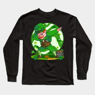 Dabbing Leprechaun St Patricks Day Irish Shamrock Long Sleeve T-Shirt